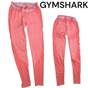 Gymshark Women's Pull-On Flex Compression Leggings Heather Coral Small Booty